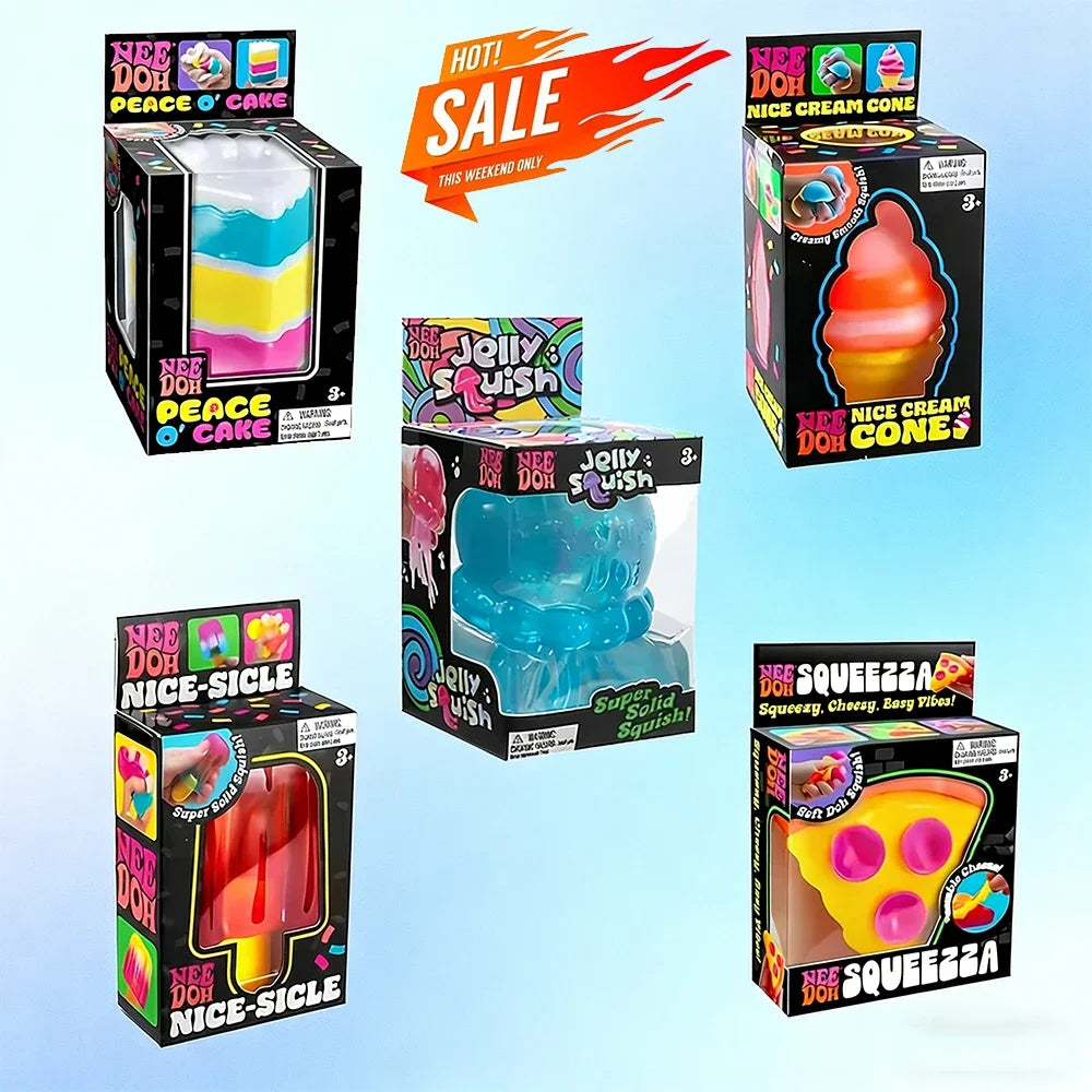 Schylling Needoh Nice Cube sensory toy, stress relieving block, pinch, relieve stress, puzzle and release