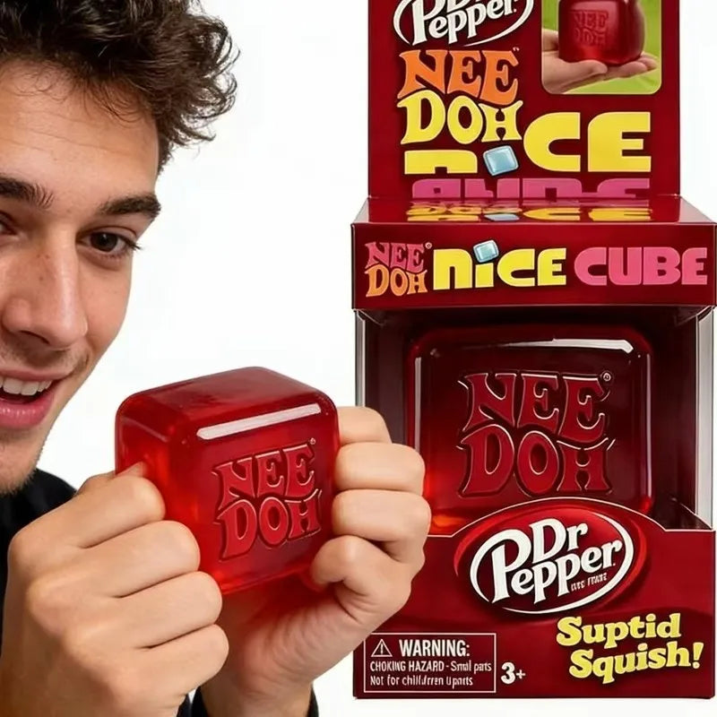 Needoh Nice Cube Suptid Squish Sensory Fidget Toy Stress Relief Anxiety Relaxing Decompression Ice Cake Squeeze Release Toy Gift